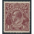 AUSTRALIA - 1919 1½d brown KGV, single watermark, 'break in frame' [8L35], MH – ACSC # 85D