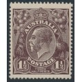 AUSTRALIA - 1918 1½d purple-black KGV, single watermark, MNH – ACSC # 83B