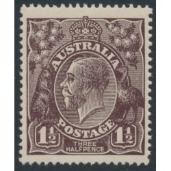 AUSTRALIA - 1918 1½d purple-black KGV, single watermark, MNH – ACSC # 83B