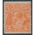 AUSTRALIA - 1920 2d brownish orange KGV, single watermark, MH – ACSC # 95A