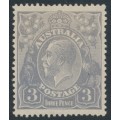 AUSTRALIA - 1924 3d pale dull violet-blue KGV, die I, single watermark, MH – ACSC # 104B