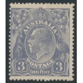 AUSTRALIA - 1924 3d violet-blue KGV, die I, single watermark, MH – ACSC # 104A