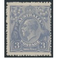 AUSTRALIA - 1926 3d pale dull blue KGV, die Ia, single watermark, MH – ACSC # 105E