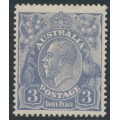 AUSTRALIA - 1926 3d blue KGV, die Ia, single watermark, MH – ACSC # 105C