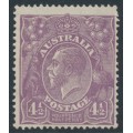 AUSTRALIA - 1924 4½d violet KGV, single watermark, MH – ACSC # 118A