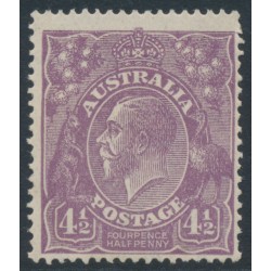 AUSTRALIA - 1924 4½d violet KGV, single watermark, MH – ACSC # 118A