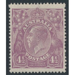 AUSTRALIA - 1924 4½d reddish violet KGV, single watermark, MH – ACSC # 118E