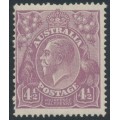 AUSTRALIA - 1924 4½d reddish violet KGV, single watermark, MH – ACSC # 118E