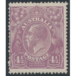 AUSTRALIA - 1924 4½d reddish violet KGV, single watermark, MH – ACSC # 118E