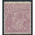 AUSTRALIA - 1924 4½d pale reddish violet KGV, single watermark, MH – ACSC # 118E