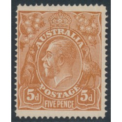 AUSTRALIA - 1915 5d chestnut KGV, single watermark, line perf., MH – ACSC # 122A