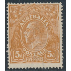 AUSTRALIA - 1917 5d chestnut KGV, comb perf., single watermark, MH – ACSC # 123A