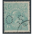 AUSTRALIA - 1920 1/4 greenish blue KGV, perf. OS, CTO – ACSC # 128Bwd