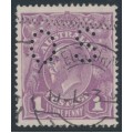 AUSTRALIA - 1922 1d purple KGV, perf. OS, used – ACSC # 76Dbb