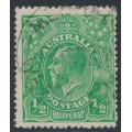 AUSTRALIA - 1915 ½d deep green KGV, single watermark, used – ACSC # 63E