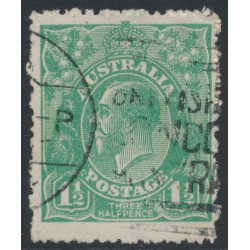 AUSTRALIA - 1923 1½d green KGV, very coarse mesh paper, used – ACSC # 88Aa