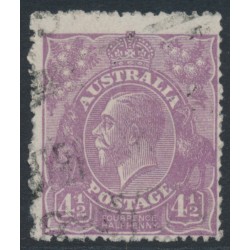 AUSTRALIA - 1924 4½d violet KGV, single watermark, coarse paper, used – ACSC # 118Dab