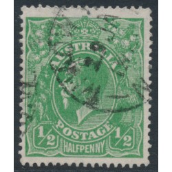 AUSTRALIA - 1918 ½d deep green KGV, LM watermark, used – ACSC # 65D