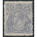 AUSTRALIA - 1924 3d blue KGV, 'dry ink' + coarse paper, MH – ACSC # 104Cc+a