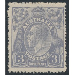 AUSTRALIA - 1924 3d blue KGV, 'dry ink' + coarse paper, MH – ACSC # 104Cc+a