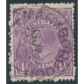 AUSTRALIA - 1924 4½d violet KGV, single watermark, coarse paper, used – ACSC # 118Aab