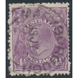 AUSTRALIA - 1924 4½d violet KGV, single watermark, coarse paper, used – ACSC # 118Aab