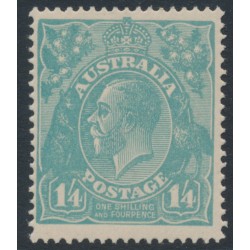 AUSTRALIA - 1920 1/4 turquoise-blue KGV, single watermark, MH – ACSC # 128A