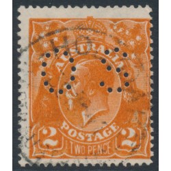 AUSTRALIA - 1920 2d intense orange [aniline] KGV, perf. OS, used – ACSC # 95Cba