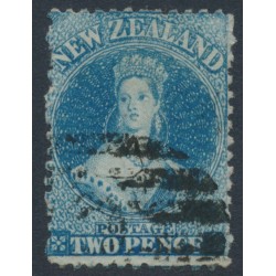 NEW ZEALAND - 1865 2d blue QV Chalon, perf. 12½, star watermark, used – SG # 115