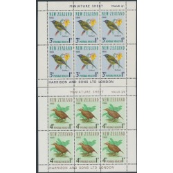 NEW ZEALAND - 1966 Health M/S (Birds) set of 2, MNH – SG # MS841