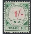 NEW ZEALAND - 1899 1/- carmine/green Postage Due, MH – SG # D3