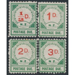 NEW ZEALAND - 1900 ½d to 3d Postage Dues set of 4, MH – SG # D9-D12