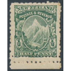 NEW ZEALAND - 1902 ½d green Mt. Cook, no watermark, mixed perfs., MNH – SG # 298