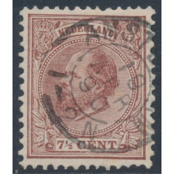 NETHERLANDS - 1888 7½c brown King Willem III, perf. 12½:12, used – NVPH # 20H