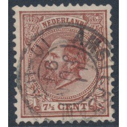 NETHERLANDS - 1888 7½c brown King Willem III, perf. 12½:12, used – NVPH # 20H