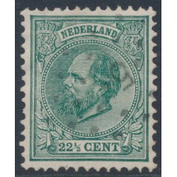 NETHERLANDS - 1888 12½c blue-green King Willem III, perf. 12½:12, used – NVPH # 25H