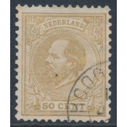 NETHERLANDS - 1884 50c yellow-brown King Willem III, perf. 12½:12, used – NVPH # 27H