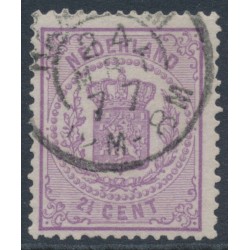 NETHERLANDS - 1870 2½c violet Coat of Arms, perf. 13¼:13¼ (large holes), used – NVPH # 18D