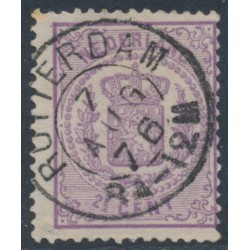 NETHERLANDS - 1870 2½c violet Coat of Arms, perf. 13¼:13¼ (large holes), used – NVPH # 18D