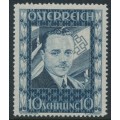 AUSTRIA - 1936 10S deep violet-ultramarine Engelbert Dollfuss, MNH – Michel # 588 