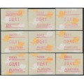 AUSTRALIA - 1989 41c Lizard Framas set of 9, MNH – ACSC # 1434A-1434I