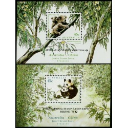 AUSTRALIA - 1995 Australia – China Joint issue set of 2 M/S, exhibition o/p, MNH – SG # MS1551