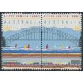 AUSTRALIA - 1992 45c Harbour Tunnel pair, perf. 14½, MNH – SG # 1375a