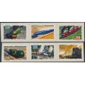 AUSTRALIA - 1993 45c Trains self-adhesive set of 6, MNH – SG # 1411-1416