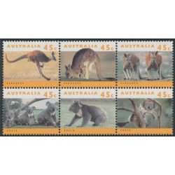 AUSTRALIA - 1994 45c Kangaroos & Koalas B/6 (pale orange), MNH – SG # 1453a