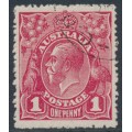 AUSTRALIA - 1920 1d carmine [aniline] KGV Head, (shade = G33), CTO – ACSC # 71Zw 