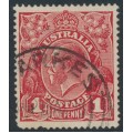 AUSTRALIA - 1918 1d deep brownish red (die III) KGV (G112), used – ACSC # 75D