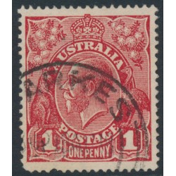 AUSTRALIA - 1918 1d deep brownish red (die III) KGV (G112), used – ACSC # 75D