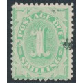 AUSTRALIA - 1902 1/- emerald Postage Due, perf. 12:12, upright watermark, used – SG # D19