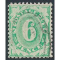 AUSTRALIA - 1904 6d emerald Postage Due, perf. 11:11, inverted watermark, used – SG # D40